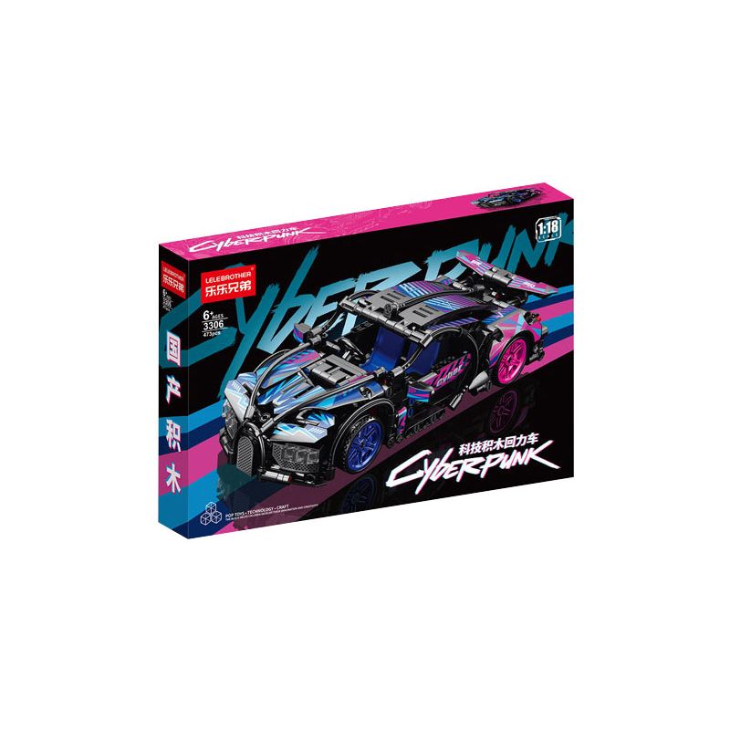 LELE BROTHER 9055-6 3305 9055-5 3306 BUGATTI PULLBACK 1:18 tỷ lệ 1:18 bộ đồ chơi xếp lắp ráp ghép mô hình Technic Kỹ Thuật Công Nghệ Cao Mô Hình Phương Tiện 473 khối