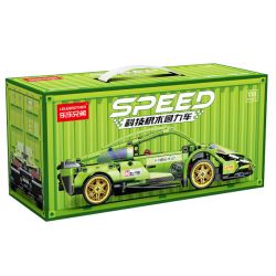 LELE BROTHER 9055 3300 3301 3302 XE KÉO LAMBORGHINI GREEN BULL 1:18 tỷ lệ 1:18 bộ đồ chơi xếp lắp ráp ghép mô hình Technic Kỹ Thuật Công Nghệ Cao Mô Hình Phương Tiện 586 khối