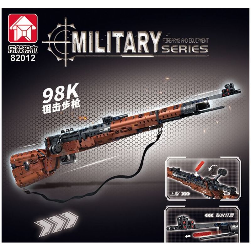 LE YI 82012 SÚNG BẮN TỈA 98K bộ đồ chơi xếp lắp ráp ghép mô hình Military Army Quân Sự Bộ Đội 1206 khối