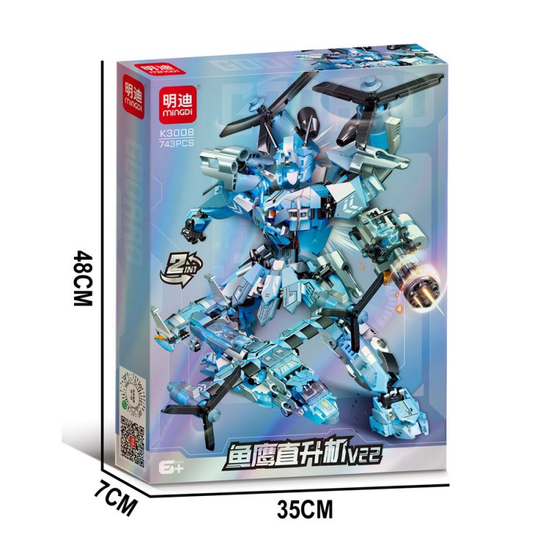 MINGDI LEIBAO K3008 3008 MÁY BAY TRỰC THĂNG OSPREY V22 bộ đồ chơi xếp lắp ráp ghép mô hình Military Army Quân Sự Bộ Đội 743 khối