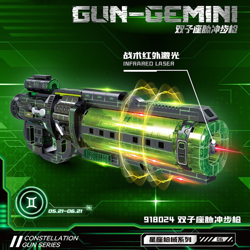 ZHEGAO 918024 non Lego VŨ KHÍ CHÒM SAO SÚNG TRƯỜNG XUNG GEMINI bộ đồ chơi xếp lắp ráp ghép mô hình Military Army GUN-GEMINI Quân Sự Bộ Đội 416 khối