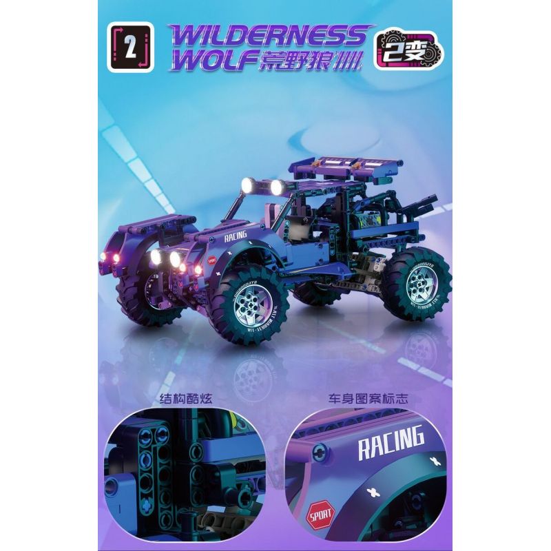 GBL KY1122 1122 XE BÁN TẢI WILDERNESS RAPTOR HAI BIẾN THỂ bộ đồ chơi xếp lắp ráp ghép mô hình Technic Kỹ Thuật Công Nghệ Cao Mô Hình Phương Tiện 1689 khối