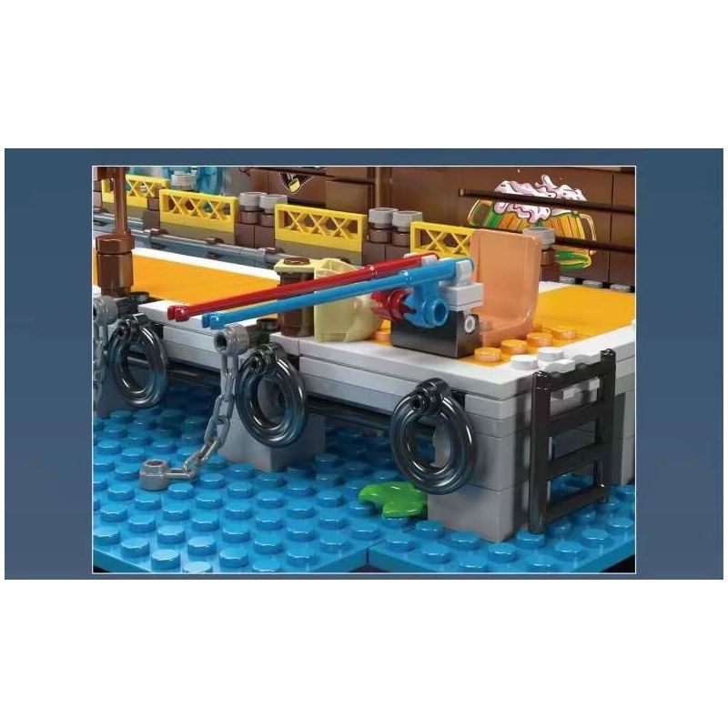 MouldKing 10108 Mould King 10108 KHÁCH SẠN MARINA bộ đồ chơi xếp lắp ráp ghép mô hình City DOCKSIDE TAVERN Thành Phố 842 khối