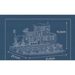 MouldKing 10108 Mould King 10108 KHÁCH SẠN MARINA bộ đồ chơi xếp lắp ráp ghép mô hình City DOCKSIDE TAVERN Thành Phố 842 khối