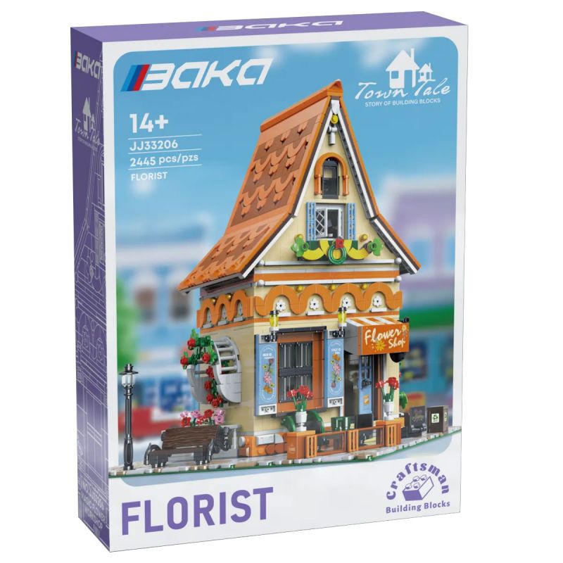 BAKA TECHNOLOGY 33206 non Lego CỬA HÀNG HOA MA THUẬT bộ đồ chơi xếp lắp ráp ghép mô hình Creator FLORIST、MAGIC FLOWER WORKSHOP Sáng Tạo 2445 khối