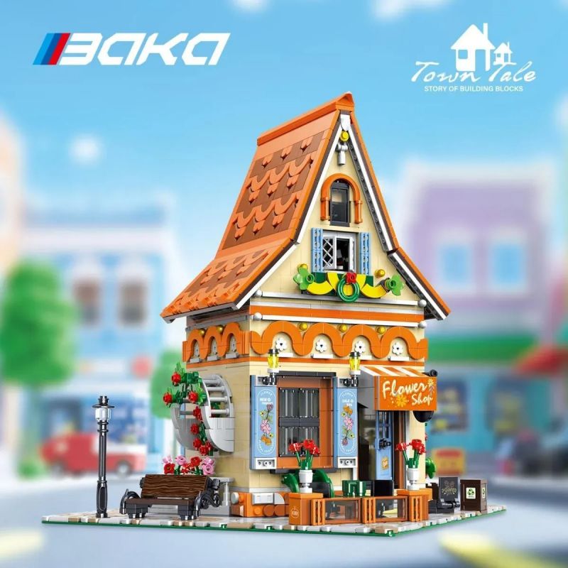 BAKA TECHNOLOGY 33206 CỬA HÀNG HOA MA THUẬT bộ đồ chơi xếp lắp ráp ghép mô hình Creator FLORIST、MAGIC FLOWER WORKSHOP Sáng Tạo 2445 khối