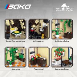 BAKA TECHNOLOGY 33206 CỬA HÀNG HOA MA THUẬT bộ đồ chơi xếp lắp ráp ghép mô hình Creator FLORIST、MAGIC FLOWER WORKSHOP Sáng Tạo 2445 khối