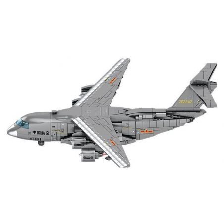 SEMBO 202242 MỘT CƯỜNG QUỐC MÁY BAY VẬN TẢI CỠ LỚN Y-20 bộ đồ chơi xếp lắp ráp ghép mô hình Military Army Quân Sự Bộ Đội 1416 khối