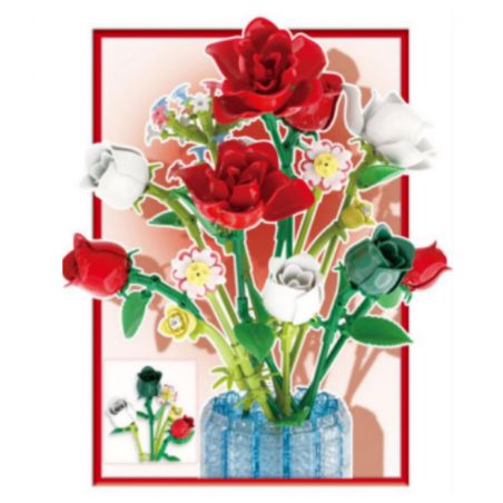 BAKA TECHNOLOGY 33801 HOA HỒNG bộ đồ chơi xếp lắp ráp ghép mô hình Creator ROSES Sáng Tạo 1016 khối