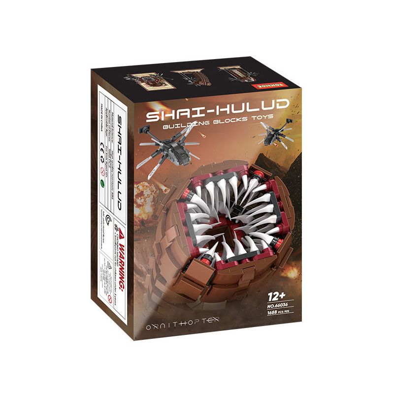 WE GAME COMING 66036 CỒN CÁT GIUN bộ đồ chơi xếp lắp ráp ghép mô hình Movie & Game SARLDWORMS OF DUNE Phim Và Trò Chơi 1688 khối