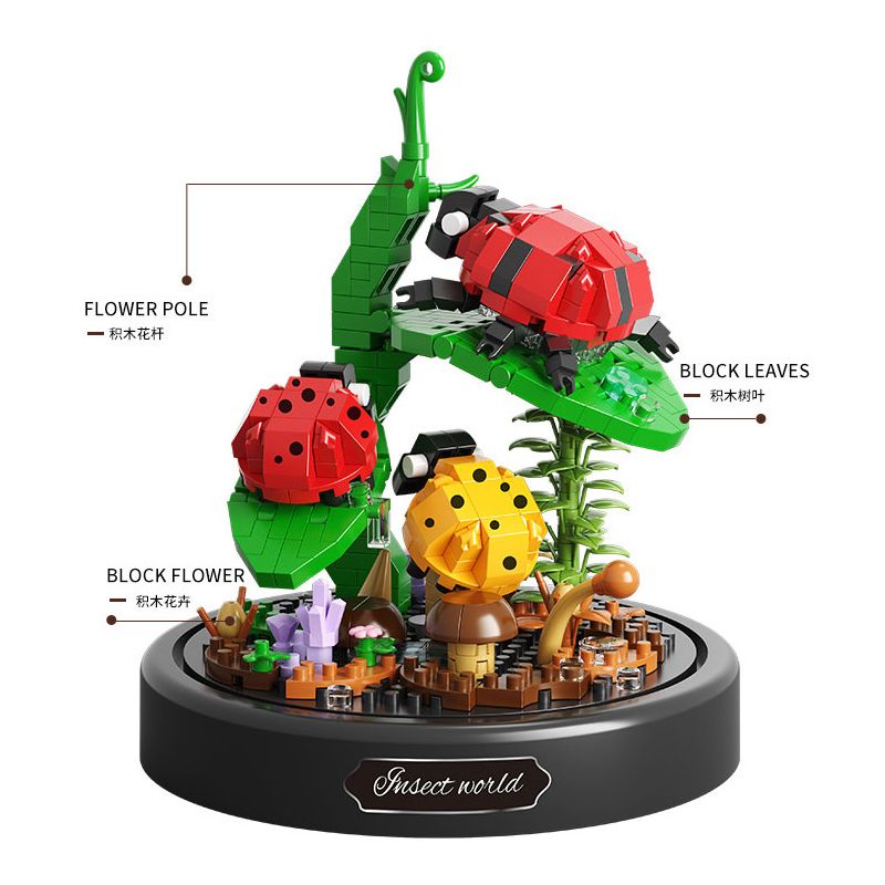 BALODY 16381 BỌ RÙA bộ đồ chơi xếp lắp ráp ghép mô hình INSECTS 461 khối