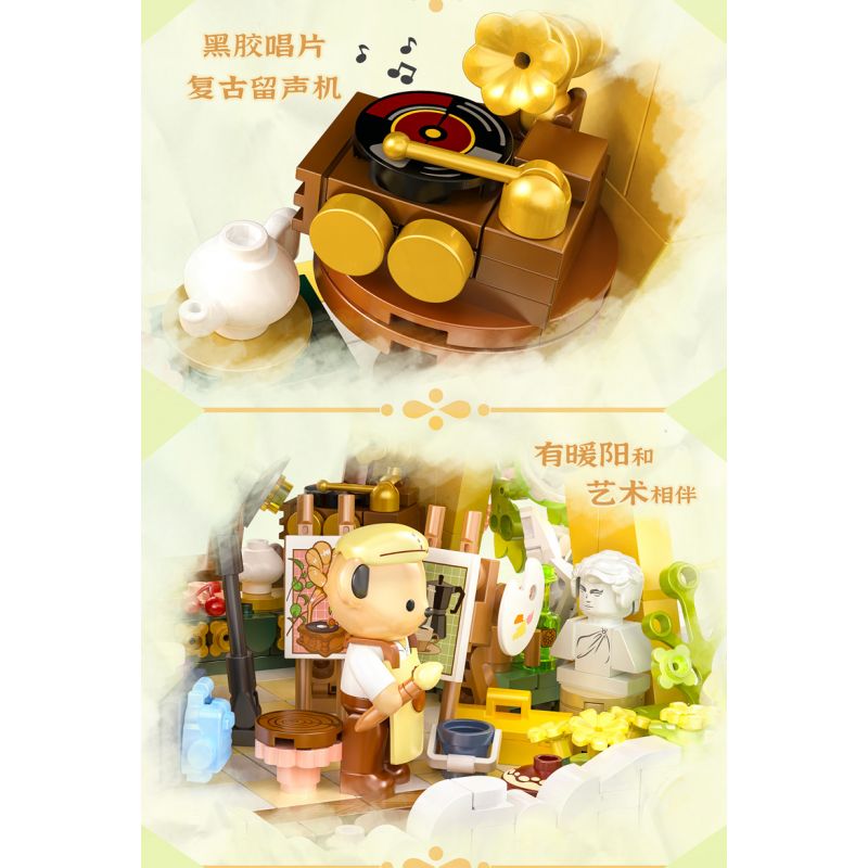 INBRIXX 881304 GẤU BÔNG VẼ TRANH BẰNG HOA bộ đồ chơi xếp lắp ráp ghép mô hình TEDDY 1685 khối