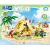ZHEGAO 923011 RỪNG THÚ CƯNG CẮM TRẠI BÃI BIỂN MÙA HÈ LỀU bộ đồ chơi xếp lắp ráp ghép mô hình Girl MECHA REBIRTH Con Gái 429 khối