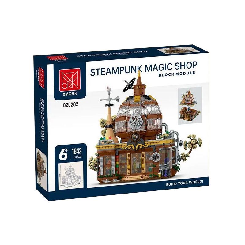 MorkModel 020202 Mork Model 020202 CỬA HÀNG MA THUẬT STEAMPUNK bộ đồ chơi xếp lắp ráp ghép mô hình Creator STEAMPUNK MAGIC SHOP Sáng Tạo 1842 khối
