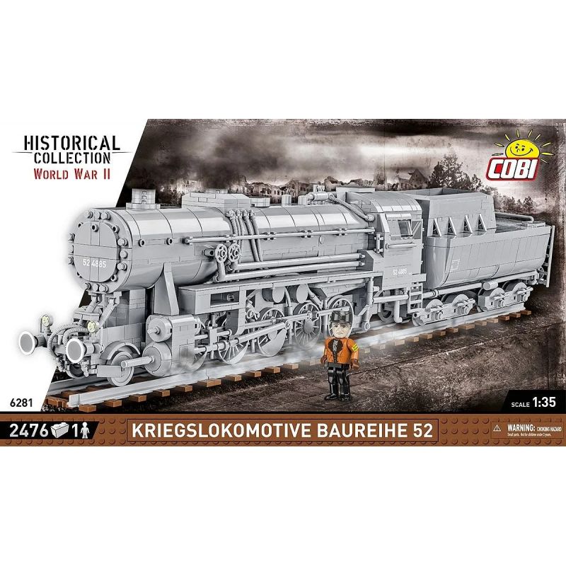 COBI 6282 6283 6281 6287 ĐẦU MÁY HƠI NƯỚC DR BR 52 tỷ lệ 1:35 bộ đồ chơi xếp lắp ráp ghép mô hình City DR BR 52 STEAM LOCOMOTIVE Thành Phố 2505 khối