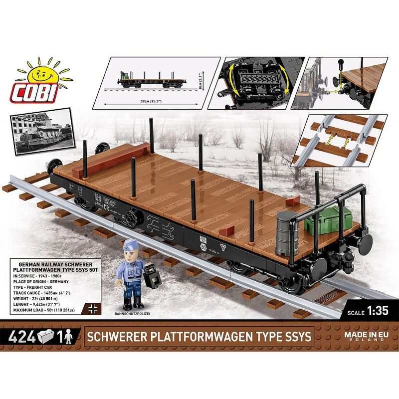 COBI 6284 XE TẢI SÀN HẠNG NẶNG LOẠI SSYS bộ đồ chơi xếp lắp ráp ghép mô hình City Thành Phố 424 khối