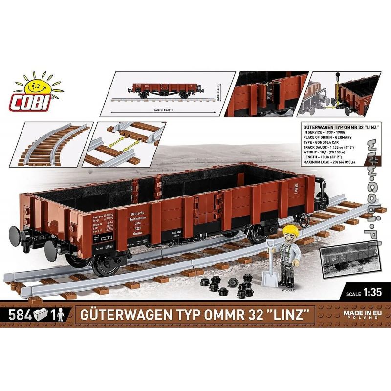 COBI 6285 TOA XE CHỞ HÀNG LOẠI OMMR 32 "LINZ" bộ đồ chơi xếp lắp ráp ghép mô hình City Thành Phố 584 khối