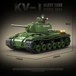QuanGuan 100253 Quan Guan 100253 XE TĂNG HẠNG NẶNG KV-1 (MẪU 1941) bộ đồ chơi xếp lắp ráp ghép mô hình Military Army KV-1 HEAVY TANK MODEL 1941 Quân Sự Bộ Đội 1192 khối