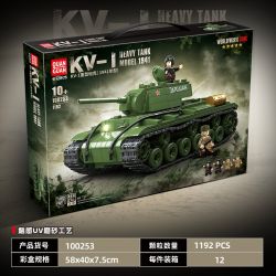 QuanGuan 100253 Quan Guan 100253 XE TĂNG HẠNG NẶNG KV-1 (MẪU 1941) bộ đồ chơi xếp lắp ráp ghép mô hình Military Army KV-1 HEAVY TANK MODEL 1941 Quân Sự Bộ Đội 1192 khối