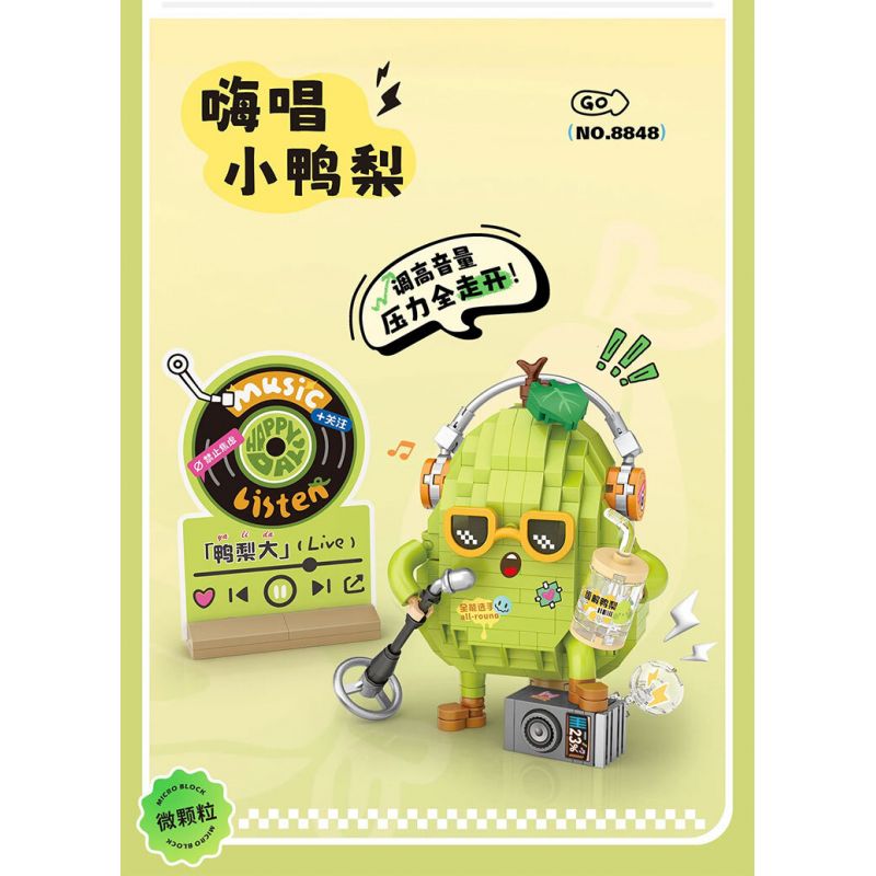 LOZ 8848 TIỆC TRÁI CÂY HI SING LITTLE DUCK PEAR bộ đồ chơi xếp lắp ráp ghép mô hình FRUIT PARTY