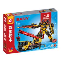 SEMBO 712058 CÔNG NGHIỆP NẶNG SANY CẦN CẨU XE TẢI HAI BIẾN bộ đồ chơi xếp lắp ráp ghép mô hình City Thành Phố 752 khối
