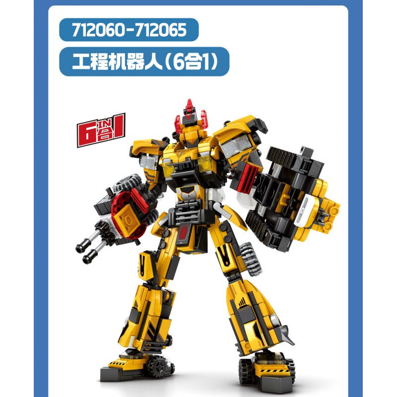SEMBO 712060 712061 712062 712063 712064 712065 CÔNG NGHIỆP NẶNG SANY ROBOT KỸ THUẬT bộ đồ chơi xếp lắp ráp ghép mô hình City 6IN1 SANY ENGINEERING ROBOT Thành Phố 582 khối