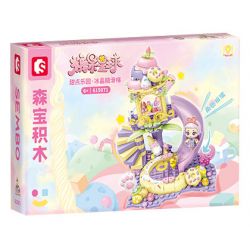 SEMBO 615071 CÔNG VIÊN TRÁNG MIỆNG CANDY PLANET ĐƯỜNG TRƯỢT KẸO PHA LÊ bộ đồ chơi xếp lắp ráp ghép mô hình 221 khối