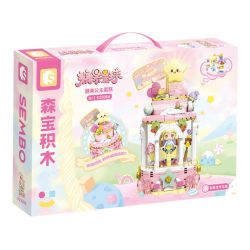 SEMBO 615084 VÙNG ĐẤT TRÁNG MIỆNG CANDY PLANET BÁNH KẸO CÔNG CHÚA bộ đồ chơi xếp lắp ráp ghép mô hình 395 khối