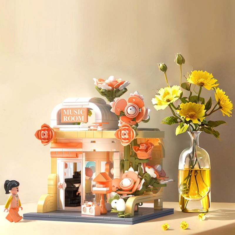 ZHEGAO 612005 GẶP GỠ PHÒNG ÂM NHẠC bộ đồ chơi xếp lắp ráp ghép mô hình MUSIC ROOM 497 khối