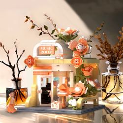 ZHEGAO 612005 GẶP GỠ PHÒNG ÂM NHẠC bộ đồ chơi xếp lắp ráp ghép mô hình MUSIC ROOM 497 khối