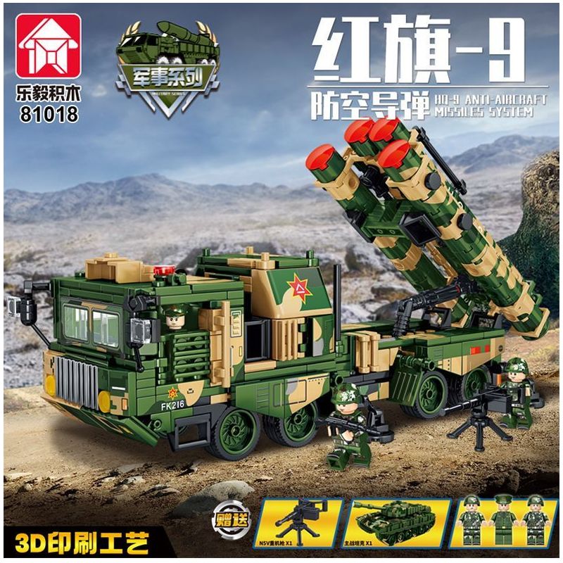 LE YI 81018 TÊN LỬA PHÒNG KHÔNG HONGQI-9 bộ đồ chơi xếp lắp ráp ghép mô hình Military Army HQ-9 ANTI-AIRCRAFT MISSILES SYSTEM Quân Sự Bộ Đội 638 khối