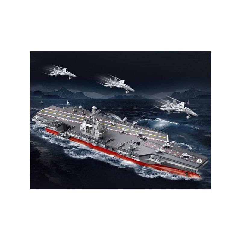 FEMIBOX S43003 43003 003 TÀU SÂN BAY PHÚC KIẾN tỷ lệ 1:375 bộ đồ chơi xếp lắp ráp ghép mô hình Military Army PLANAVY 003 Quân Sự Bộ Đội 1980 khối