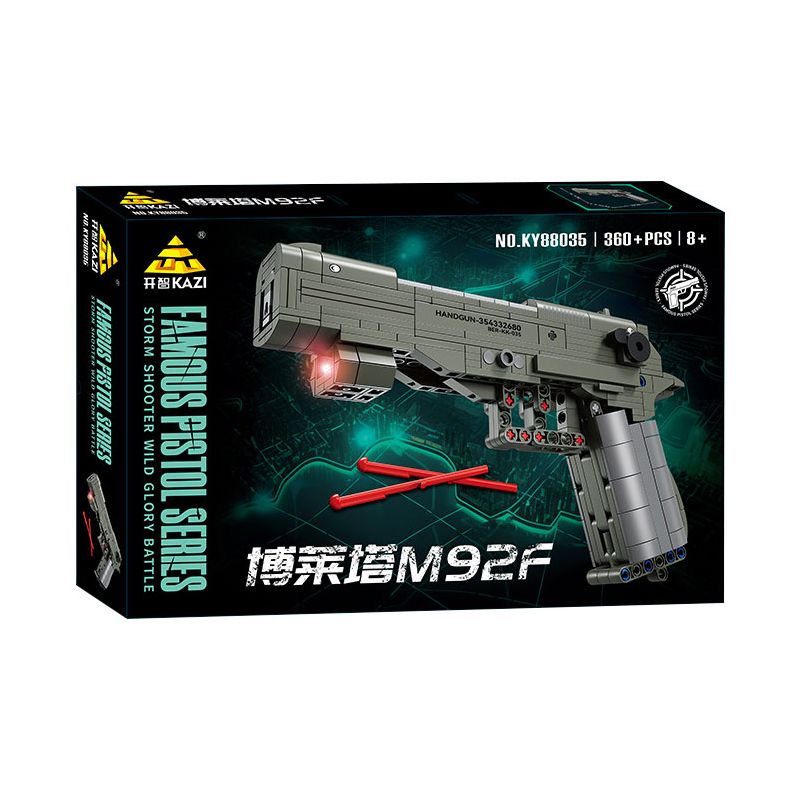 Kazi KY88035 88035 SÚNG NGẮN BORETTA M92F bộ đồ chơi xếp lắp ráp ghép mô hình Military Army Quân Sự Bộ Đội 360 khối Kazi KY88035 88035 SÚNG NGẮN BORETTA M92F bộ đồ chơi xếp lắp ráp ghép mô hình Military Army Quân Sự Bộ Đội 360 khối