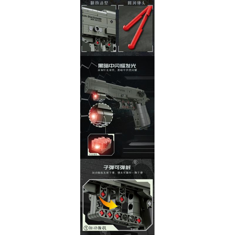 Kazi KY88035 88035 SÚNG NGẮN BORETTA M92F bộ đồ chơi xếp lắp ráp ghép mô hình Military Army Quân Sự Bộ Đội 360 khối Kazi KY88035 88035 SÚNG NGẮN BORETTA M92F bộ đồ chơi xếp lắp ráp ghép mô hình Military Army Quân Sự Bộ Đội 360 khối