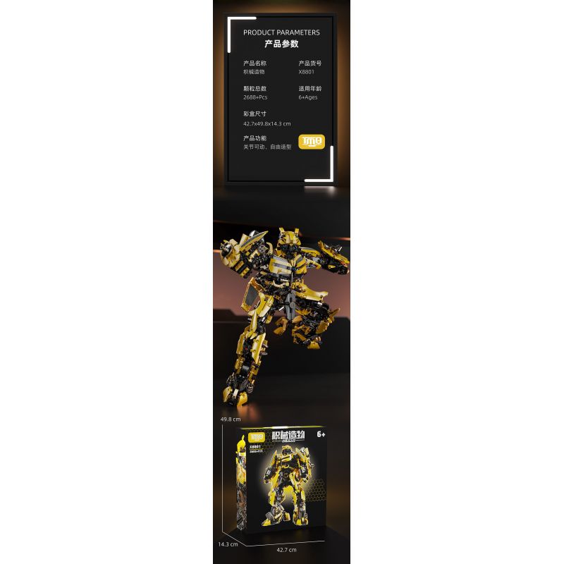 TMQ X8801 8801 10751 SÁNG TẠO CƠ KHÍ WASP MECHA bộ đồ chơi xếp lắp ráp ghép mô hình Technic Kỹ Thuật Công Nghệ Cao Mô Hình Phương Tiện 2688 khối