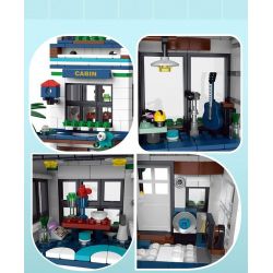 MorkModel 20201 Mork Model 20201 BIỆT THỰ NGHỈ DƯỠNG 3 TRONG 1 VEN BIỂN bộ đồ chơi xếp lắp ráp ghép mô hình Creator BEACH HOUSE Sáng Tạo 813 khối