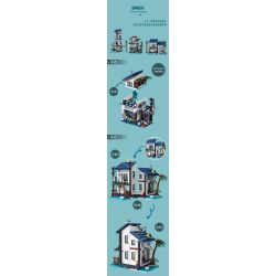 MorkModel 20201 Mork Model 20201 BIỆT THỰ NGHỈ DƯỠNG 3 TRONG 1 VEN BIỂN bộ đồ chơi xếp lắp ráp ghép mô hình Creator BEACH HOUSE Sáng Tạo 813 khối