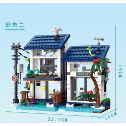 MorkModel 20201 Mork Model 20201 BIỆT THỰ NGHỈ DƯỠNG 3 TRONG 1 VEN BIỂN bộ đồ chơi xếp lắp ráp ghép mô hình Creator BEACH HOUSE Sáng Tạo 813 khối