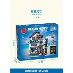 MorkModel 20201 Mork Model 20201 BIỆT THỰ NGHỈ DƯỠNG 3 TRONG 1 VEN BIỂN bộ đồ chơi xếp lắp ráp ghép mô hình Creator BEACH HOUSE Sáng Tạo 813 khối