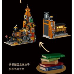 MorkModel 028005 Mork Model 028005 SÁCH TÀU STEAMPUNK bộ đồ chơi xếp lắp ráp ghép mô hình STEAMPUNK TRAIN BOOKEND 1252 khối