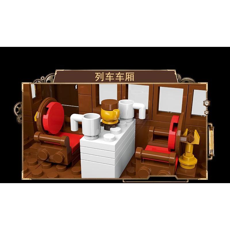 MorkModel 028005 Mork Model 028005 SÁCH TÀU STEAMPUNK bộ đồ chơi xếp lắp ráp ghép mô hình STEAMPUNK TRAIN BOOKEND 1252 khối