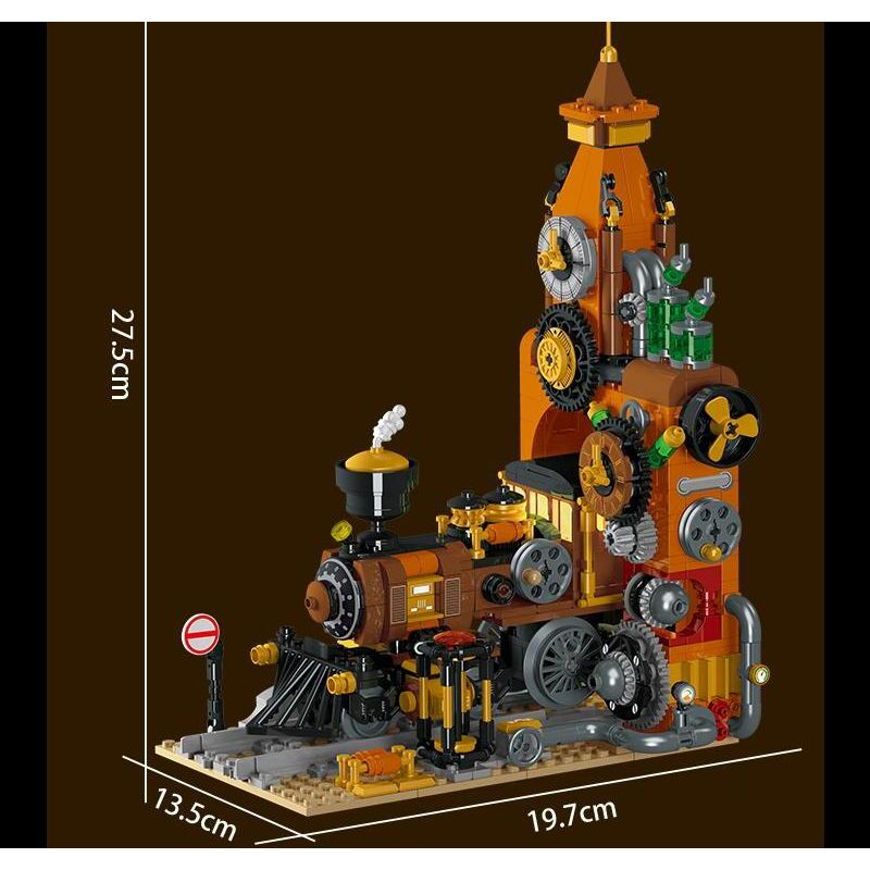 MorkModel 028005 Mork Model 028005 SÁCH TÀU STEAMPUNK bộ đồ chơi xếp lắp ráp ghép mô hình STEAMPUNK TRAIN BOOKEND 1252 khối