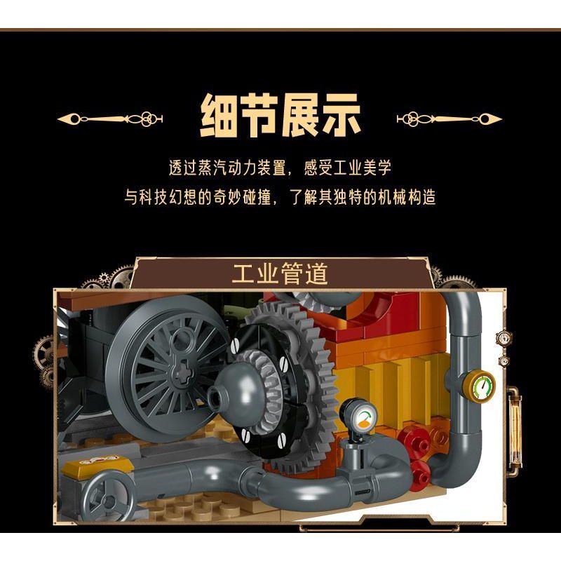 MorkModel 028005 Mork Model 028005 SÁCH TÀU STEAMPUNK bộ đồ chơi xếp lắp ráp ghép mô hình STEAMPUNK TRAIN BOOKEND 1252 khối