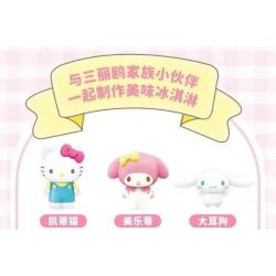 KEEPPLEY K20843 20843 KEM ỐC QUẾ SANRIO GIÒN MARSHMALLOW bộ đồ chơi xếp lắp ráp ghép mô hình SANRIO CHARACTERS 153 khối