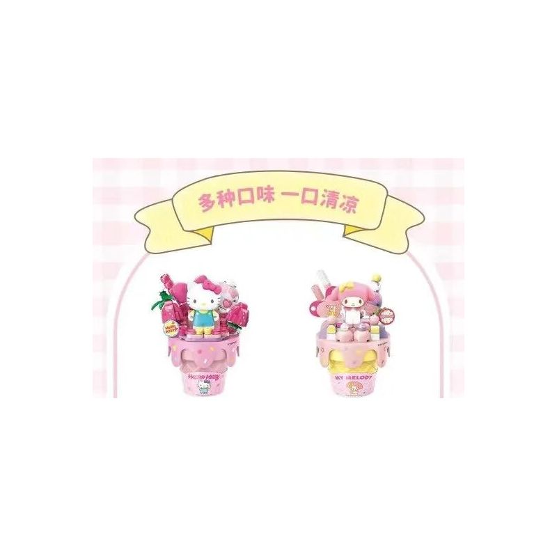 KEEPPLEY K20844 20844 KEM ỐC QUẾ SANRIO GIÒN MÀU CAM bộ đồ chơi xếp lắp ráp ghép mô hình SANRIO CHARACTERS 114 khối