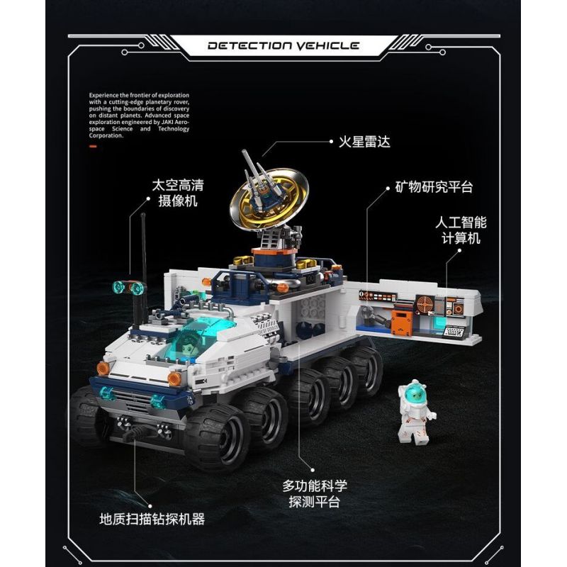 JAKI CK002 SPACE FUN BÌNH MINH THÁM HIỂM ROVER bộ đồ chơi xếp lắp ráp ghép mô hình City BREAKING-DAWN DETECTION VEHICLE Thành Phố