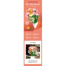 JIESTAR JJ9065 9065 HOA TULIP bộ đồ chơi xếp lắp ráp ghép mô hình Creator ROSE TULIP Sáng Tạo 1011 khối