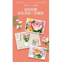 JIESTAR JJ9065 9065 HOA TULIP bộ đồ chơi xếp lắp ráp ghép mô hình Creator ROSE TULIP Sáng Tạo 1011 khối
