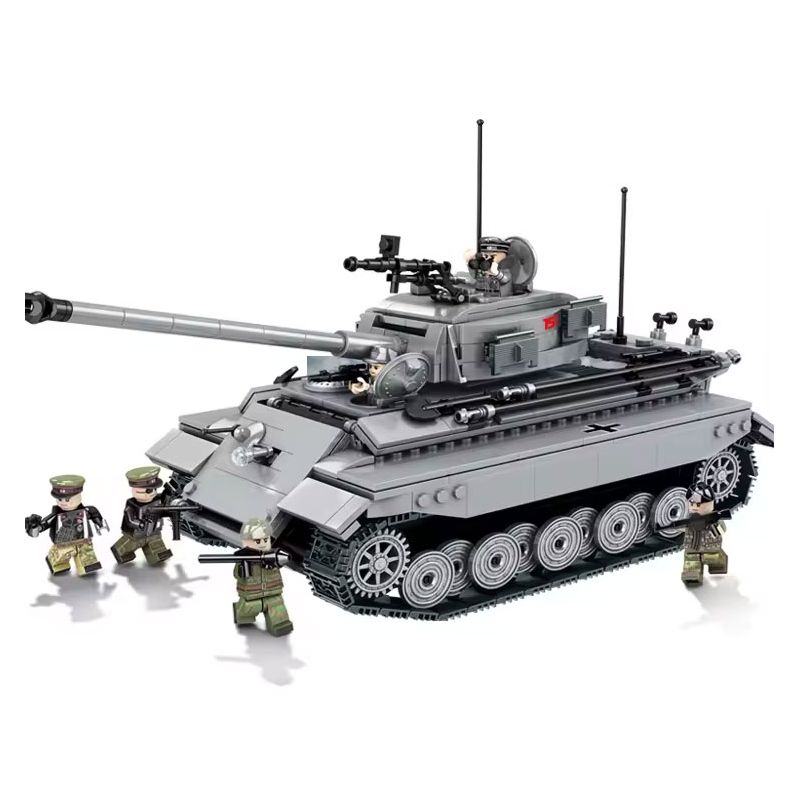 AMERICAN LEAGUE 98200 non Lego XE TĂNG KING TIGER bộ đồ chơi xếp lắp ráp ghép mô hình Military Army THE KING TIGER HEAVEY TANK Quân Sự Bộ Đội 1210 khối