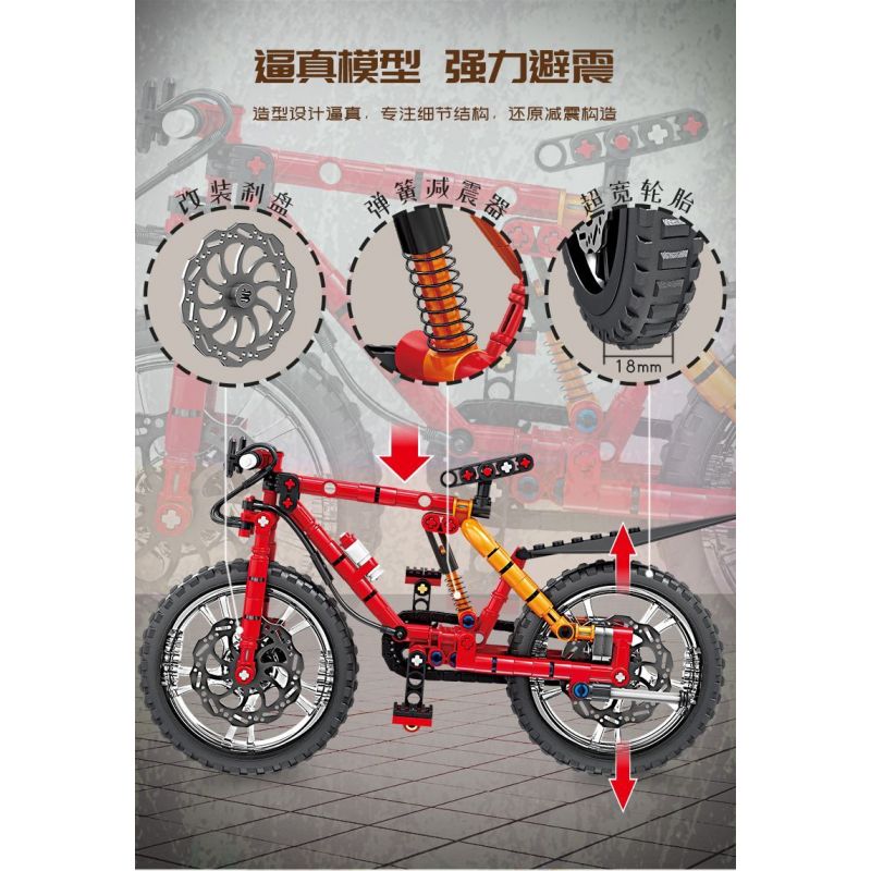 Kazi KY1119 1119 XE ĐẠP LEO NÚI MELIDA bộ đồ chơi xếp lắp ráp ghép mô hình Technic Kỹ Thuật Công Nghệ Cao Mô Hình Phương Tiện 212 khối